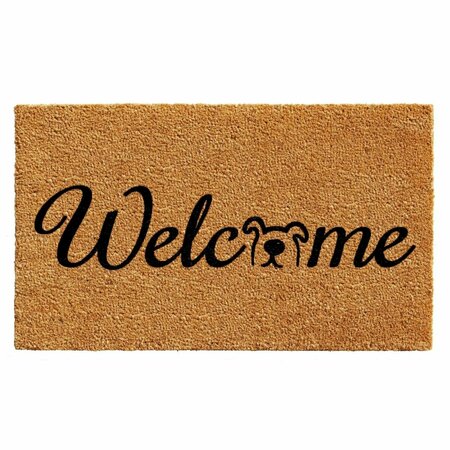 CONFIGURACION 17 x 29 in. Doggie Welcome Rectangular Doormat Natural & Black CO3361353